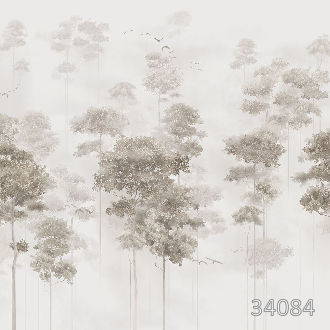Trees in the fog sepia